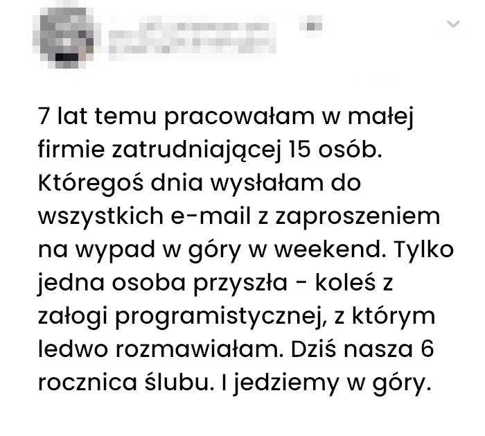 Historia z pracy która zaowocowała