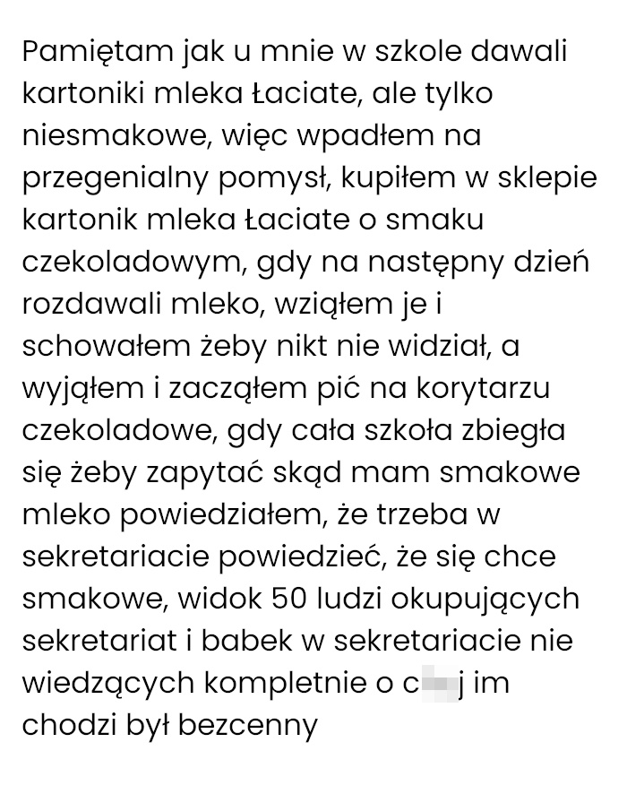 Karton mleka który wywołał chaos w całej szkole