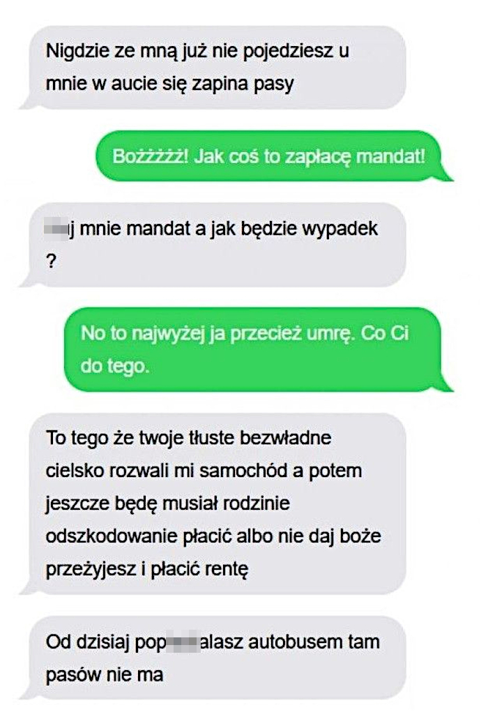 Kłótnia o zapisanie pasów