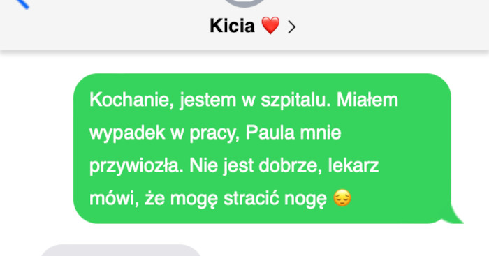 Gdy kobieta zauważa inny problem niż pobyt faceta w szpitalu