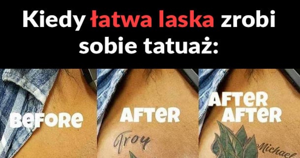 Kiedy łatwa laska zrobi sobie tatuaż