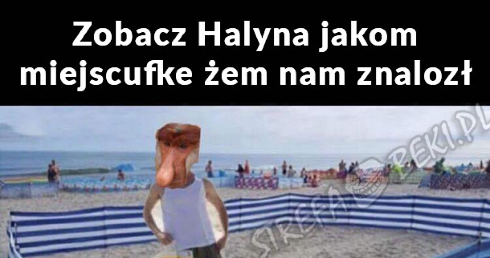 Janusz na plaży