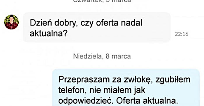 Sprzedawca jednak musi szybko odpowiadać kupującym