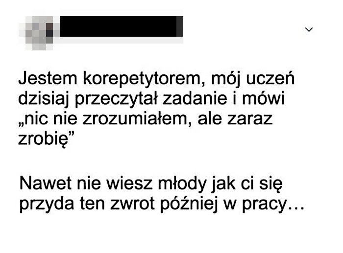 Gdy korepetytor może być szczerze dumny z ucznia