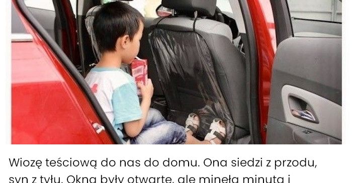 Akcja z teściową w aucie