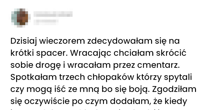 Akcja na spacerze przez cmentarz