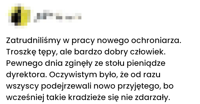 Jak nowy ochroniarz rozwiązał zagadkę biurowej kradzieży