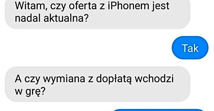 Niecodzienna propozycja zamiany smartphona