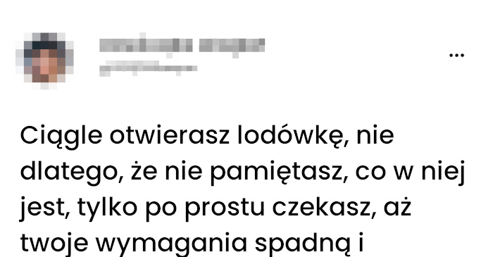 Sztuka zaniżania oczekiwań przed otwartą lodówką