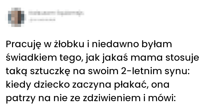 Sztuczka mamy na płacz dziecka