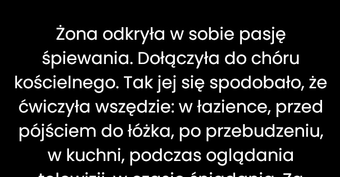 Śpiewająca żona i mąż chcący uspokoić sąsiadów