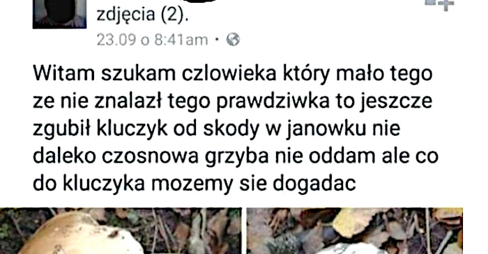 Poszukiwany grzybiarz pechowiec