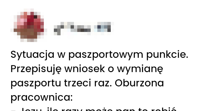 Nieoczekiwany zwrot przy okienku paszportowym