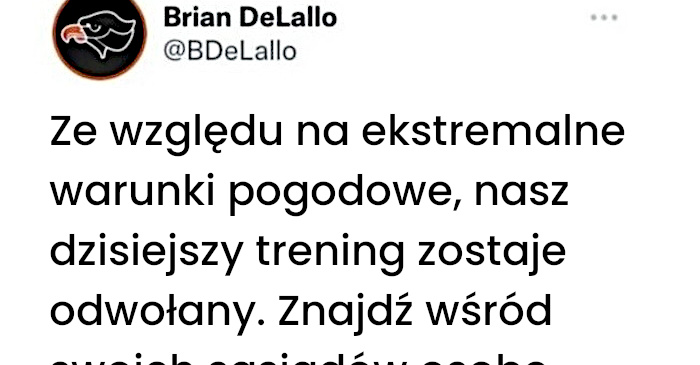 Dziś miałem ciężki trening