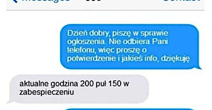 Standardowe zniesmaczenie po rozmowie z kontrahentem z ogłoszenia